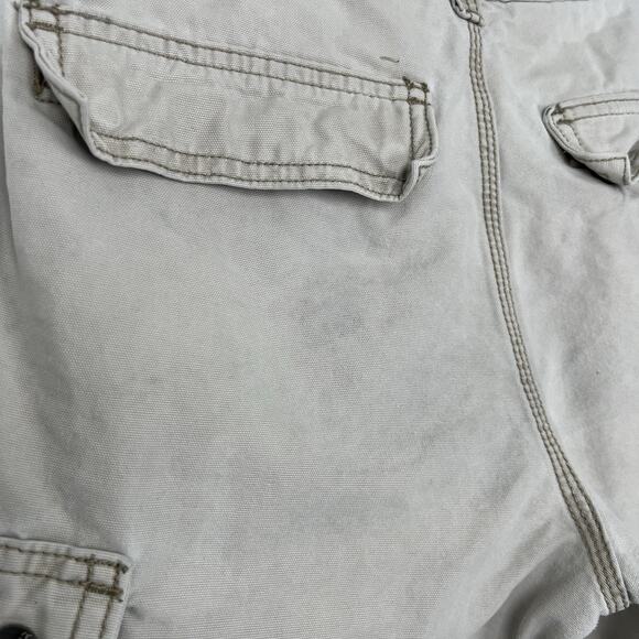 DISTRESSED- Carhartt Men's Size 31 Relaxed Fit Work Cargo Shorts Tan Khaki Beige - Picture 11 of 14